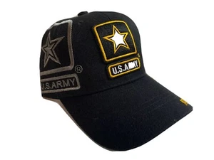 NEW BLACK US ARMY MILITARY DAD HAT CAP ADJUSTABLE CURVED BACK ADULT SZ - Picture 1 of 3