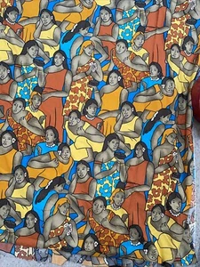 Exotic Tropical Native Women Themed Cotton Fabric 5 yards - Picture 1 of 3