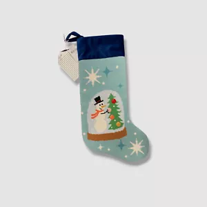Bauble Stockings x Sainty Nelsen Blue Snow Globe Christmas Stocking - Picture 1 of 4