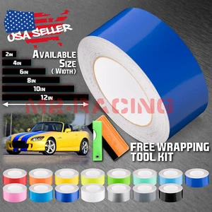 Gloss Color Racing Stripes Vinyl Wrap For Honda S2000 Stripe Sticker 10FT / 20FT - Picture 1 of 6