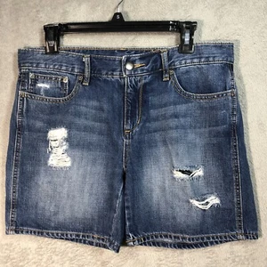 Pantalones Cortos Gap Denim Distressed 5" Para Mujer 6 REG Azul 5 Bolsillos Tiro Medio Lavado - Imagen 1 de 6