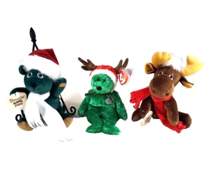 Juego de 3 Dreamsicle Peluche Oso y Reno y Ty Gorro Bebés Reno - Imagen 1 de 19