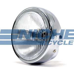 Honda Replica Style Headlight Chrome 6-1/4" Side Mount CB750 CB900 6.25 - Picture 1 of 5