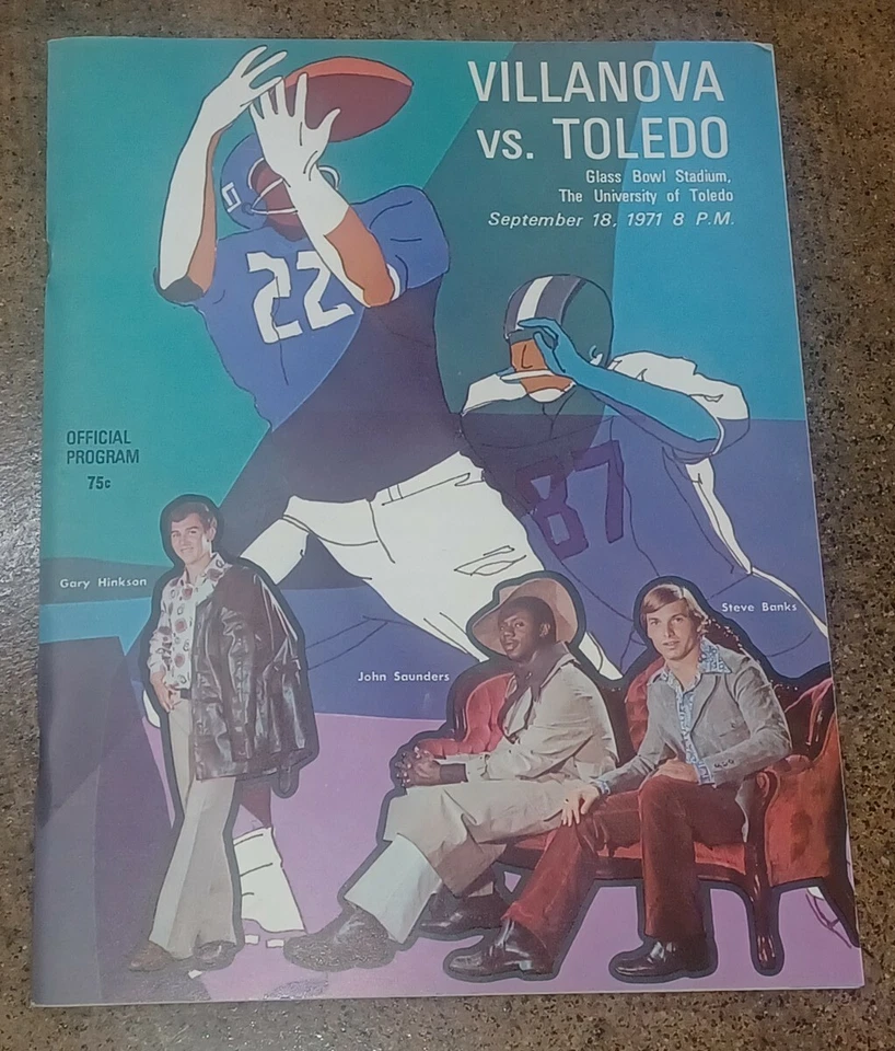 1971 TOLEDO Rockets VILLANOVA COLLEGE FOOTBALL PROGRAM Glass Bowl Stadium EX - Image 1 of 1