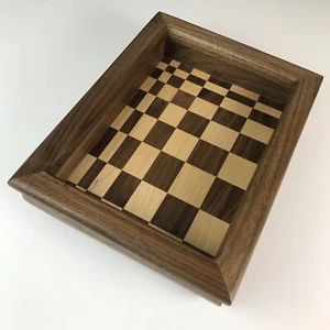 Handmade Wood Tray For Organization Home Decor Hardwood Walnut Storage USA - Picture 1 of 9