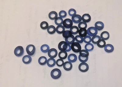 Anillos azules con cuentas de comercio africano. Anillos Cobalto Dogan 11 - 15 mm (100) piezas Foto 1 de 4