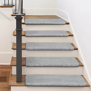 PURE ERA Bullnose Carpet Stair Treads Non-Slip Self Adhesive Ultra Plush Soft - Picture 1 of 65