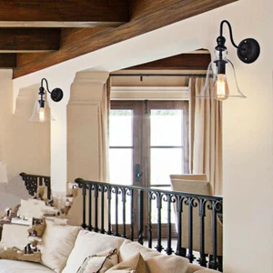 2X Indoor Wall Lights Glass Wall Lamp Hallway Wall Lighting Bedroom Wall Sconce - Picture 1 of 9