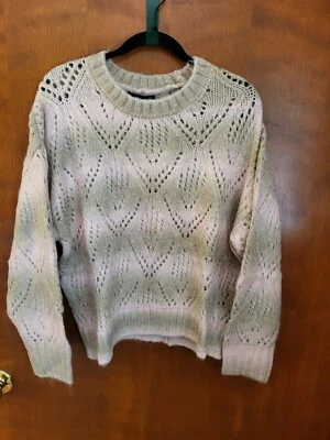 Suéter SANCTUARY Pointelle Cuello Simulado Pullover Rosa Luz de Luna Nuevo con Etiquetas Talla Grande Coz Foto 1 de 4