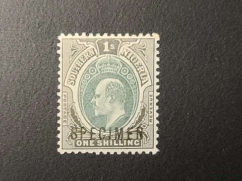 Southern Nigeria Specimen Stamp One Shilling 1s KEVII Cover