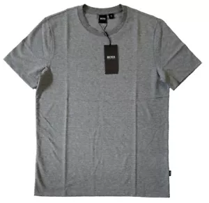 NUEVO CON ETIQUETAS HUGO BOSS Cuello Redondo Texturizado Camiseta/Top Gris Jaspeado M (Mediano) - Imagen 1 de 3