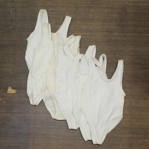 vintage 6-Pack USA Made Toddler Girls Lined Romper Leotard White 2T - Picture 1 of 6