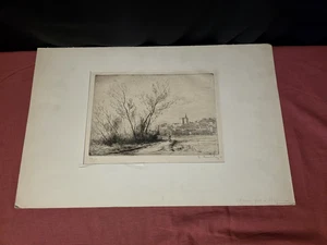 Alte Lithographie "Chemin pres d'Avignon" - nummeriert 37/50 und signiert - 20. Jh. - Bild 1 von 17