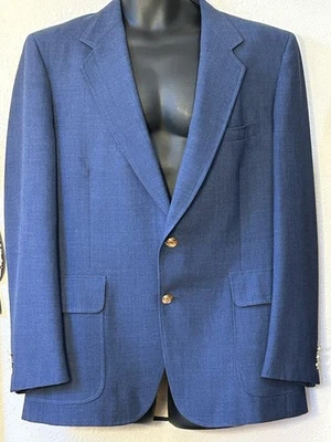 VTG 80’s Kuppenheimer Sportsman Collection Med Blue Gold Buttons Size 40 - Image 1 of 4