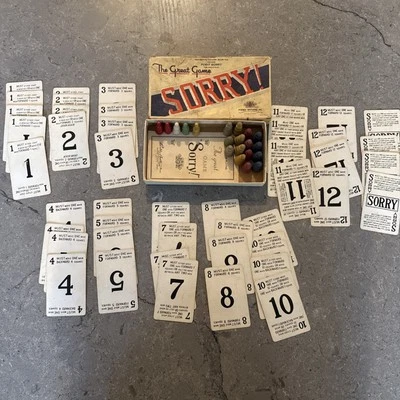 Vtg Sorry! The Great Game 1939 Parker Brothers Instructions Cards No Board Read - Image 1 of 4