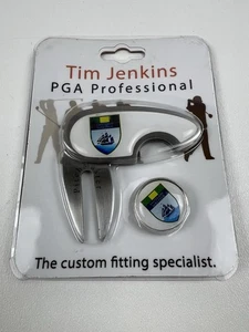 Tim Jenkins Pitchmaster PGA Golf Edelstahl Divot Tool + Ballmarker NEU - Bild 1 von 4