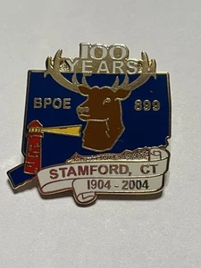 Prendedor 100 aniversario BPOE Elks para Stamford, CT, Elks Lodge #899, 1904-2004 - Imagen 1 de 5