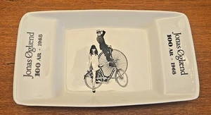 1968 Figgjo Flint Norway Commemorative Tray Jonas Oglaend Bicycles 100 Years - Picture 1 of 6