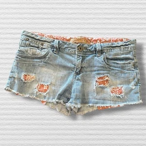 Bongo Y2K Vintage Retro Distressed abgeschnittene Jeans Micro Mini Booty Shorts Junior 9 - Bild 1 von 7