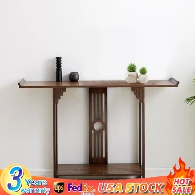 Mesa consola estilo chino vintage sofá mesa auxiliar estante bambú mesa de entrada Foto 1 de 4
