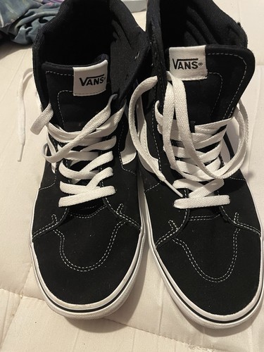 VANS Sk8 Hi Scarpe da Pattinaggio Uomo in Camoscio Nero Lacciate Taglia 8