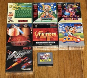Lot Of 8 Japanese Nintendo Virtual Boy Games CIB Mario Vertical Force Red Alarm