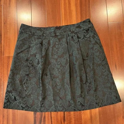 Halogen Green Skirt Floral Pattern Pleated A Line Holiday Formal Size Petite 12 - Image 1 of 4