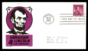 Mayfairstamps US FDC 1958 Abraham Lincoln 4c First Day Cover aat_49487 - Picture 1 of 2