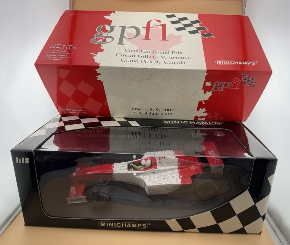 Minichamps gpf1 Canadian Grand Prix 2002 1:18 Scale Diecast AC8020300 NIB RARE - Image 1 of 4
