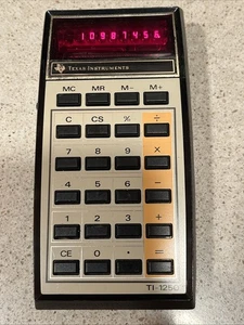 Texas Instruments TI-1250 Calculadora Pantalla LED Roja FUNCIONANDO De Colección Excelente - Imagen 1 de 8