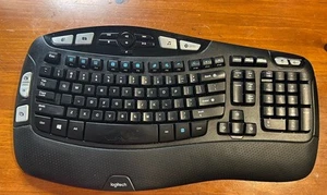 Clavier sans fil Logitech K350 Comfort Wave avec pièces dongle - Photo 1/4
