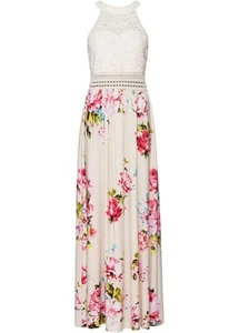 Zauberhaftes Kleid mit Spitzenoberteil Gr. 34 Beige Lila Rosa Maxi-Dress Neu* - Bild 1 von 1