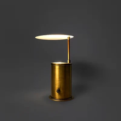 Lámpara de mesa Mid Century - Antigua luz de acento escultórico de latón regalo de Navidad Foto 1 de 4