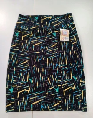 Falda lápiz midi LULAROE SIMPLEMENTE CÓMODA negra geométrica mediana para mujer nueva con etiquetas Foto 1 de 4