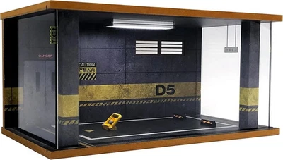 1/18 Scale Model Car Display Case Clear Acrylic Car Garage Display Case LED - Image 1 of 4