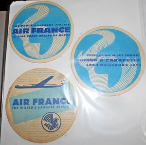 VINTAGE 1980s 3 X  AIR FRANCE AIRLINES COASTERS - Bild 1 von 1