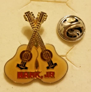 Vintage Hank Williams Jr Twin Acoustic Guitar Lapel Pin - Picture 1 of 2