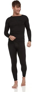 Debra Weitzner Thermal underwear for men Fleece Long Johns Cold-Weather BlK SZ S - Picture 1 of 3