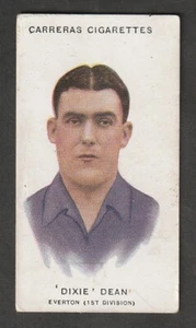 CARRERAS tabaco fútbol 75 set letra pequeña 1934 fútbol DIXIE DEAN Everton - Imagen 1 de 2