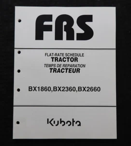 Original Kubota BX1860 BX2360 BX2660 Traktor Flat Rate Zeitplan Manuell Sehr Gut - Bild 1 von 4