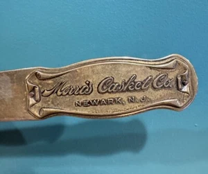 Antique Advertising Letter Opener  - Morris Casket Co. Newark NJ - Picture 1 of 3