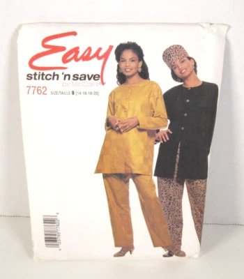 McCall's Easy Stitch 'n Save 7762 Tunic, Pants & Hat Misses' 14-20 Pattern Uncut - Image 1 of 2