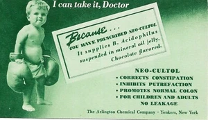 1924 Neo-Cultol laxante, postal de publicidad médica, químico Arlington - Imagen 1 de 2