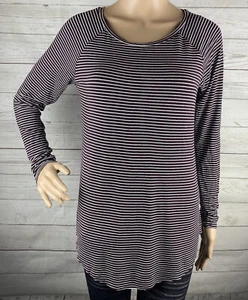 American Eagle Outfitters Soft & Sexy T Small Burgundy White Stripe Long Sleeves - Picture 1 of 12