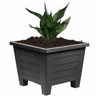 Square Flower Pot Indoor Outdoor Garden Planter Pot Charcoal Home Decoration New