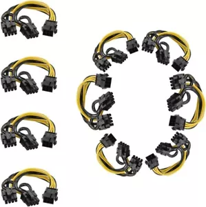 10 Pack 6 Pin to Dual PCIe 8 Pin (6+2) Graphics Card PCI Express Power Adapter 9 - Picture 1 of 10