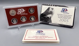 US Mint 2005 S Proof State Quarter Set 90% Silver w/ Box & COA 5 Coins - Picture 1 of 9