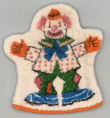 Raro paño de lavado de marionetas de baño de payaso infantil vintage Foto 1 de 4