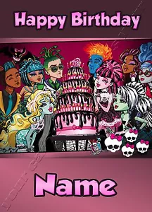 Monster High - Personalised Birthday Card Daughter Granddaughter Niece Girl - Picture 1 of 1