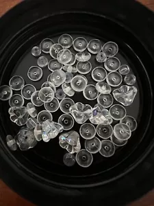 20g mix czech glass beads bell flower rhondell round clear ab (g250) - Picture 1 of 5